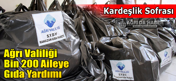Ağrı'da Valilik Bin 200 Aileye Gıda Yardımı Yaptı