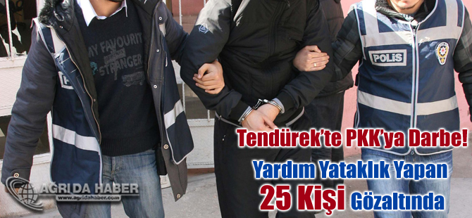 Tendürek Dağındaki PKK Mensuplarına Yardım Yataklık Yapan 25 Kişi Tutuklandı
