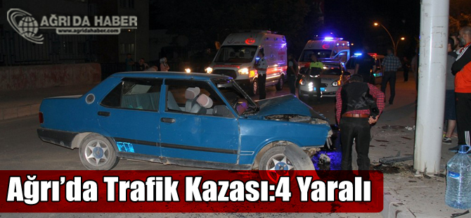 Ağrı Abide Kavşağında Trafik Kazası: 4 Yaralı