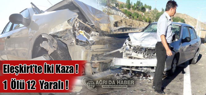 Eleşkirt'te İki Trafik Kazası: 1 Ölü 12 Yaralı