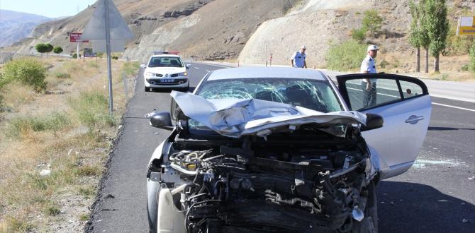 Erzincan'da Çarpışan İki Otomobil Kazasında 9 Yaralı
