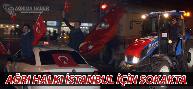 Ağrı'da Yüzlerce Araç İstanbul Saldırısına Tepki İçin Yollara Çıktı