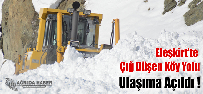 Düşen Çığ sebebiyle Ağrı'da Kapanan Köy Yolları Ulaşıma Açıldı