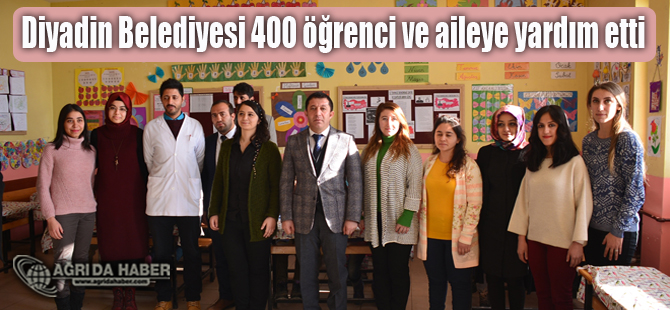 Diyadin Belediyesi 400 öğrenci ve aileye yardımda bulundu