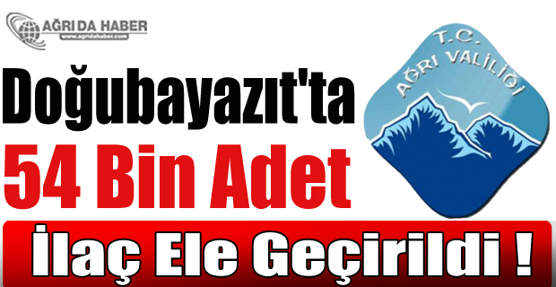 Doğubayazıt'ta Yasak Olan  54 Bin Adet İlaç Ele Geçirildi !