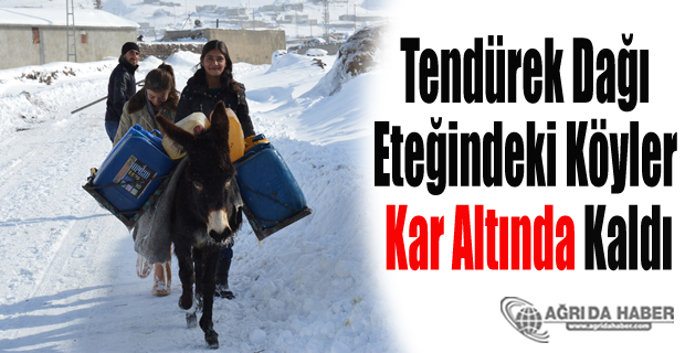 Ağrı Tendürek Dağı Eteğindeki Köyler Kar Altında Kaldı