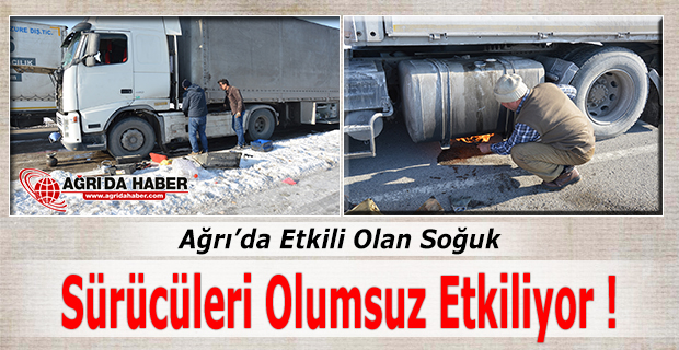 Ağrı'da Etkili Olan Soğuk Sürücüleri Olumsuz Etkiliyor