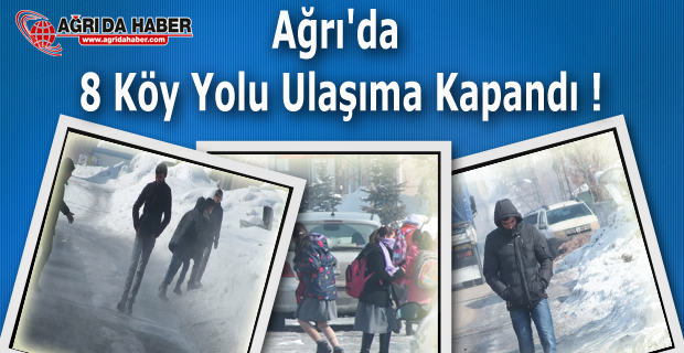 Ağrı'da etkili olan kar yağışı 8 köy yolunu ulaşıma kapattı