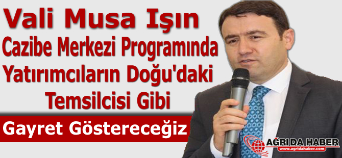 Vali Musa Işın Yatırımcıların Doğu'daki temsilcisi gibi gayret gösteririz