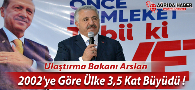 Ulaştırma Bakanı Arslan 2002'ye göre ülke olarak 3,5 kat büyümüşüz