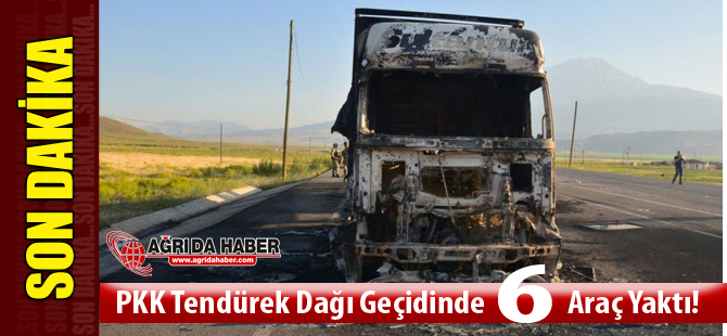 Ağrı'nın Tendürek Dağı Geçidi'nde PKK 6 Araç Yaktı !