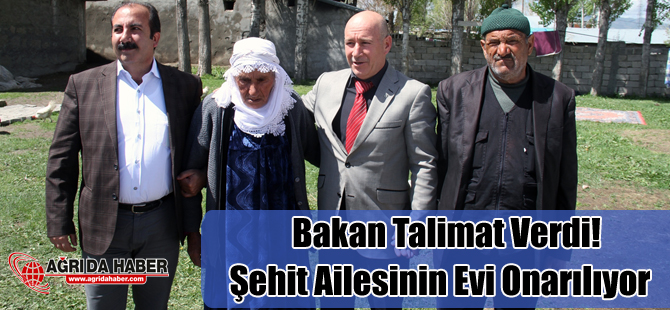 Yağmurdan Evleri Zarar Gören Şehit Ailesine Bakanlık Yardım Talimatı verdi