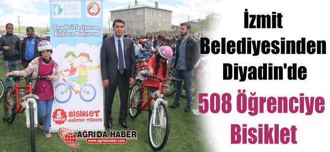 İzmit Belediyesinden Diyadin'de 508 Öğrenciye Bisiklet Hediyesi