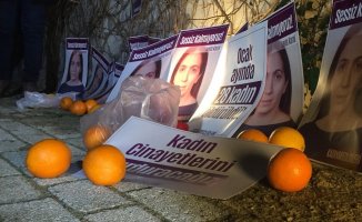 Kadın Cinayetlerine İstanbul Şişli'de portakallı protesto