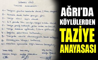 Ağrılı Köylüler "Taziye Anayasası" Çıkardı