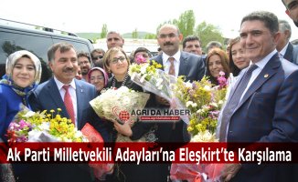 Ak Parti Ağrı Milletvekili Adayları Eleşkirt'te Çiçeklerle Karşılandı