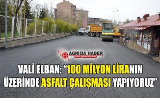 Vali Süleyman Elban Açıkladı! "100 Milyon Liranın Üzerinde Asfalt Çalışması"