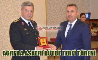 Ağrı'da Askeri Personel Rütbe Terfi Töreni Düzenlendi