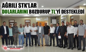 Ağrı'da STK'lar Dolar Bozdurup Ülkeye Destek Amaçlı TL'yi Destekledi