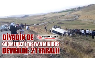 Göçmenleri Taşıyan Minibüs Devrildi: 21 Yaralı!