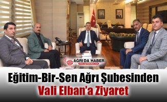 Eğitim-Bir-Sen Ağrı Şubesi Vali Süleyman Elban'ı Ziyaret Etti