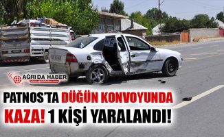 Patnos'ta Düğün Konvoyunda Trafik Kazası! 1 Yaralı!