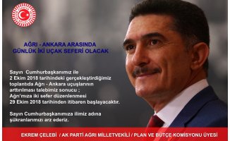 Ağrı - Ankara Uçak Seferleri Arttırılıyor