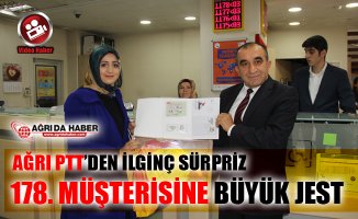 Ağrı PTT 178. Yıldönümünde 178. Müşteriye Sürpriz Yaptı