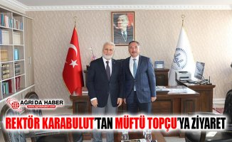AİÇÜ Rektörü Karabulut'tan Ağrı Müftüsü Tandoğan Topçu'ya Ziyaret