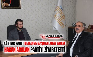 AK Parti Ağrı Belediye Başkan Aday Adayı Hasan Arslan'dan Partiye Ziyaret