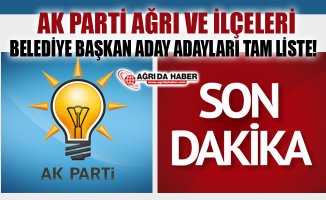 Ak Parti Ağrı Belediye Başkanı Aday Adayları Tam İsim Listesi!