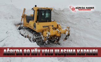 Ağrı'da Kar Yağışı 80 Köy Yolu ulaşıma kapandı