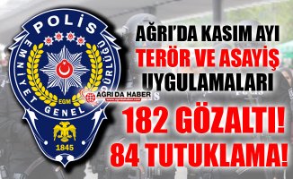 Ağrı'da Kasım Ayı Terör ve Asayiş Uygulamaları! 84 kişi Tutuklandı!