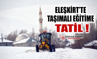 Eleşkirt'te Kar Yağışı: Taşımalı Eğitime Bir Gün Ara Verildi