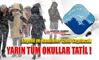 Ağrı Merkez ve Köyler Okullar Yarın Tatil  9 Ocak 2019