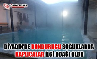 Ağrı Diyadin'de Dondurucu Soğuklarda Kaplıcalar İlgi Odağı