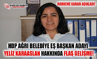 HDP Ağrı Belediye Eş Başkan Adayı Yeliz Karaaslan Hakkında Tutuklama Kararı