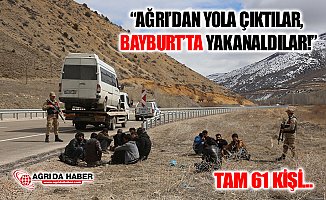Ağrı'dan Trabzon'a Götürülen 61 Düzensiz Göçmen Bayburt'ta Yakalandı
