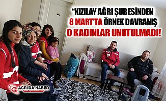 Kızılay Ağrı Şubesi 8 Mart'ta Maddi Zorluklarla Mücadele Eden Kadınları Unutmadı