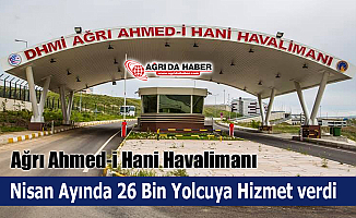 Ağrı Ahmed-İ Hani Havalimanı Nisan Ayında 26 Bin Yolcuya Hizmet verdi