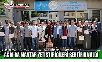 Ağrı'da Mantar Yetiştiriciliği Kursunda Başarılı olanlara Sertifikaları verildi