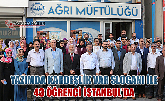 Ağrı Müftülüğü Yazımda Kardeşlik Var projesi ile 43 Öğrenciyi İstanbul'a gönderdi