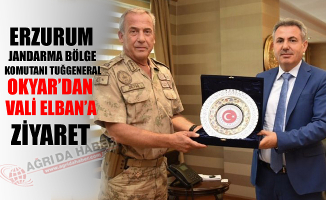 Erzurum Jandarma Komutanı OKYAR'dan Vali Süleyman ELBAN'a ziyaret