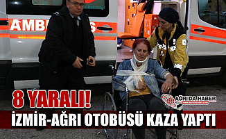İzmir- Ağrı Seferini Yapan Otobüs Şarampole Devrildi! 8 Yaralı