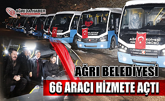 Ağrı Belediyesi Bakan Albayrak'ın Katılımıyla 66 Aracı Hizmete Başlattı