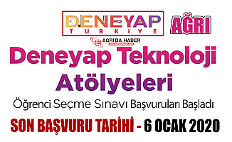 Deneyap Teknoloji Atölyeleri Başvurusu Son Tarih 6 Ocak 2020 - Ağrı