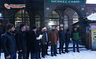Ağrı'daki STK'lar Mescid-i Aksa için Sabah Namazında Açıklama Yaptı