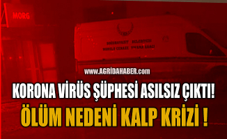 Ağrı'da Koronavirüs iddiası asılsız çıktı! Ölüm Nedeni Kalp Krizi