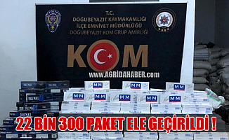 Ağrı'da 22 bin 300 paket Bandrolsüz kaçak sigara ele geçirildi