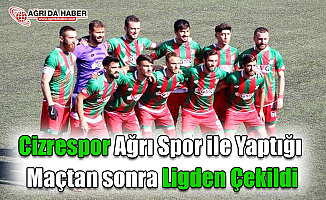 Cizrespor Ağrı Spor ile yaptığı maçtan sonra Lig'den çekildi!